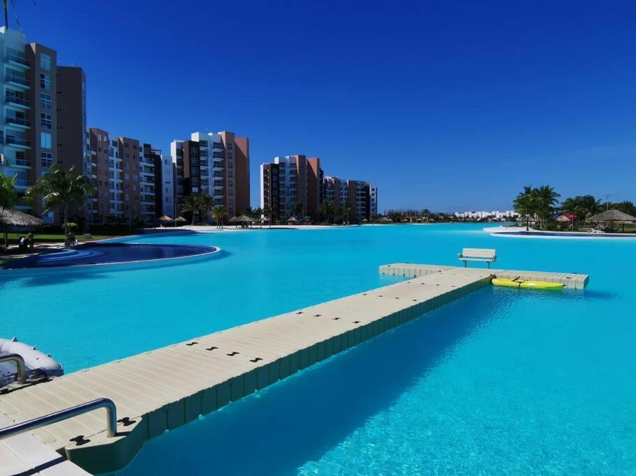 Departamento Con Laguna Artificial Cancún Exteriör bild