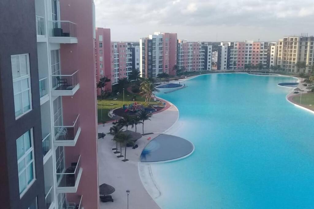 Departamento Con Laguna Artificial Cancún Exteriör bild