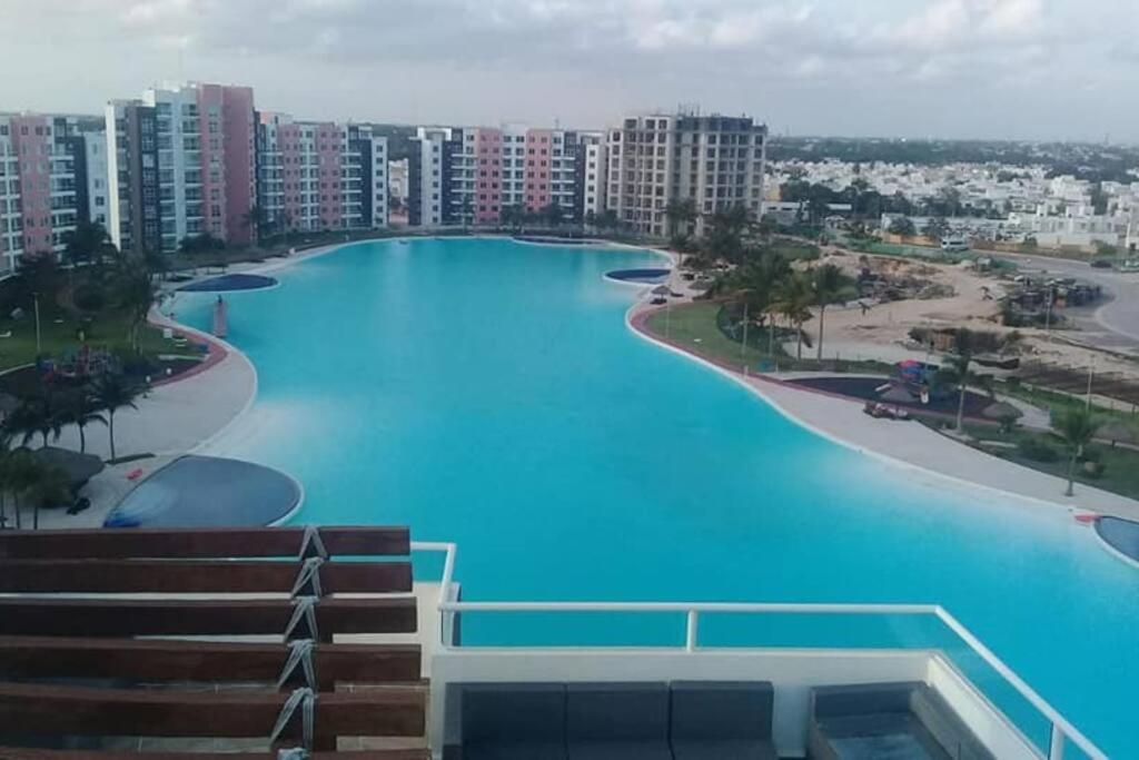 Departamento Con Laguna Artificial Cancún Exteriör bild
