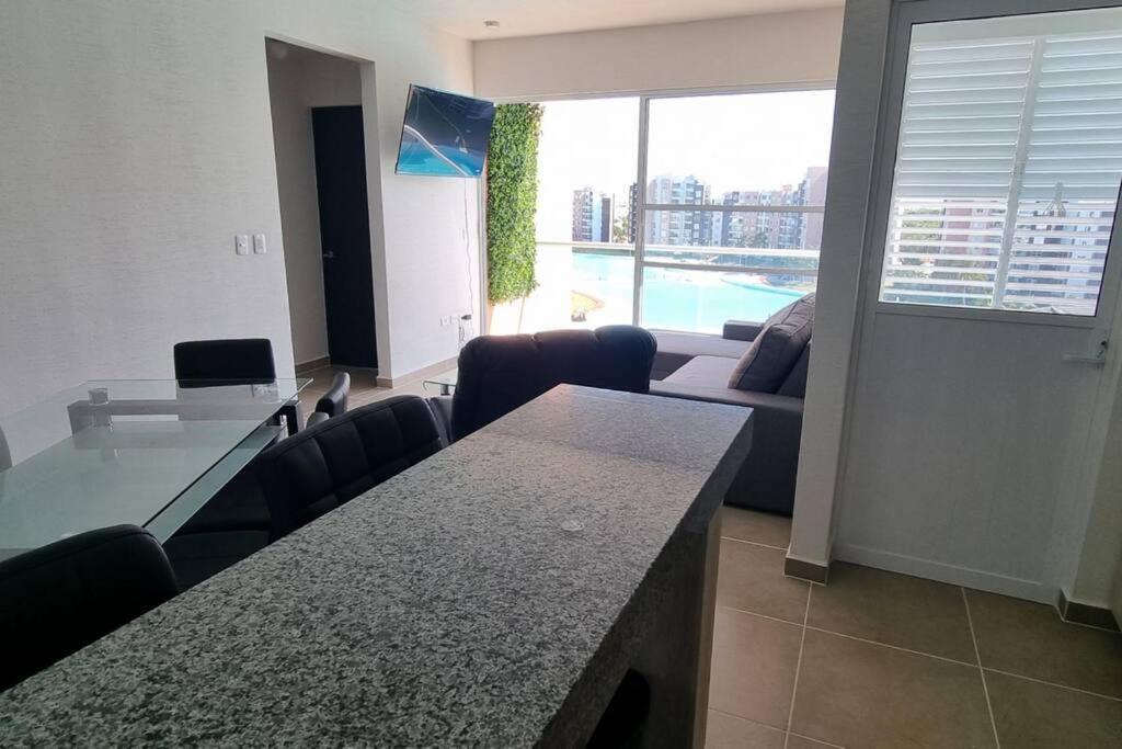 Departamento Con Laguna Artificial Cancún Exteriör bild