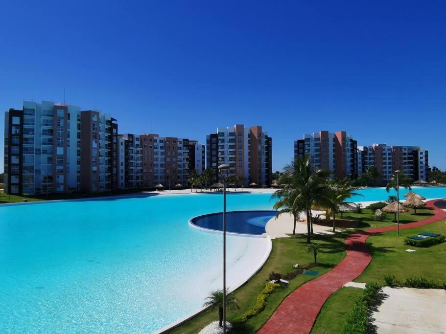 Departamento Con Laguna Artificial Cancún Exteriör bild