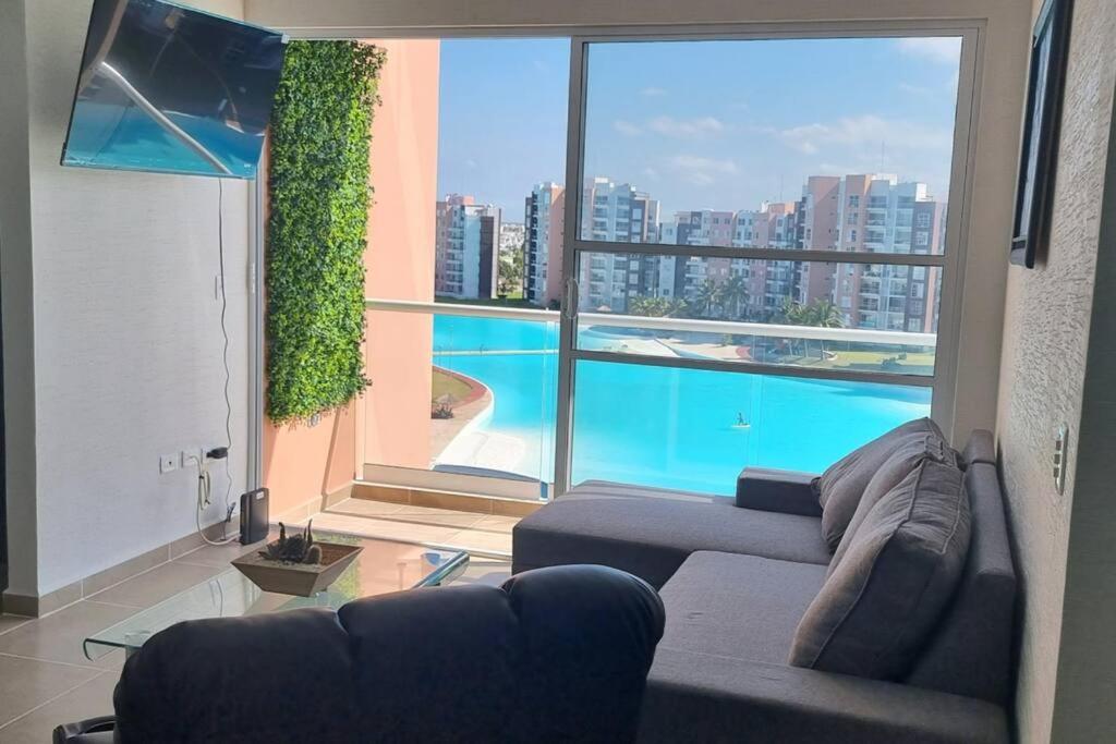 Departamento Con Laguna Artificial Cancún Exteriör bild